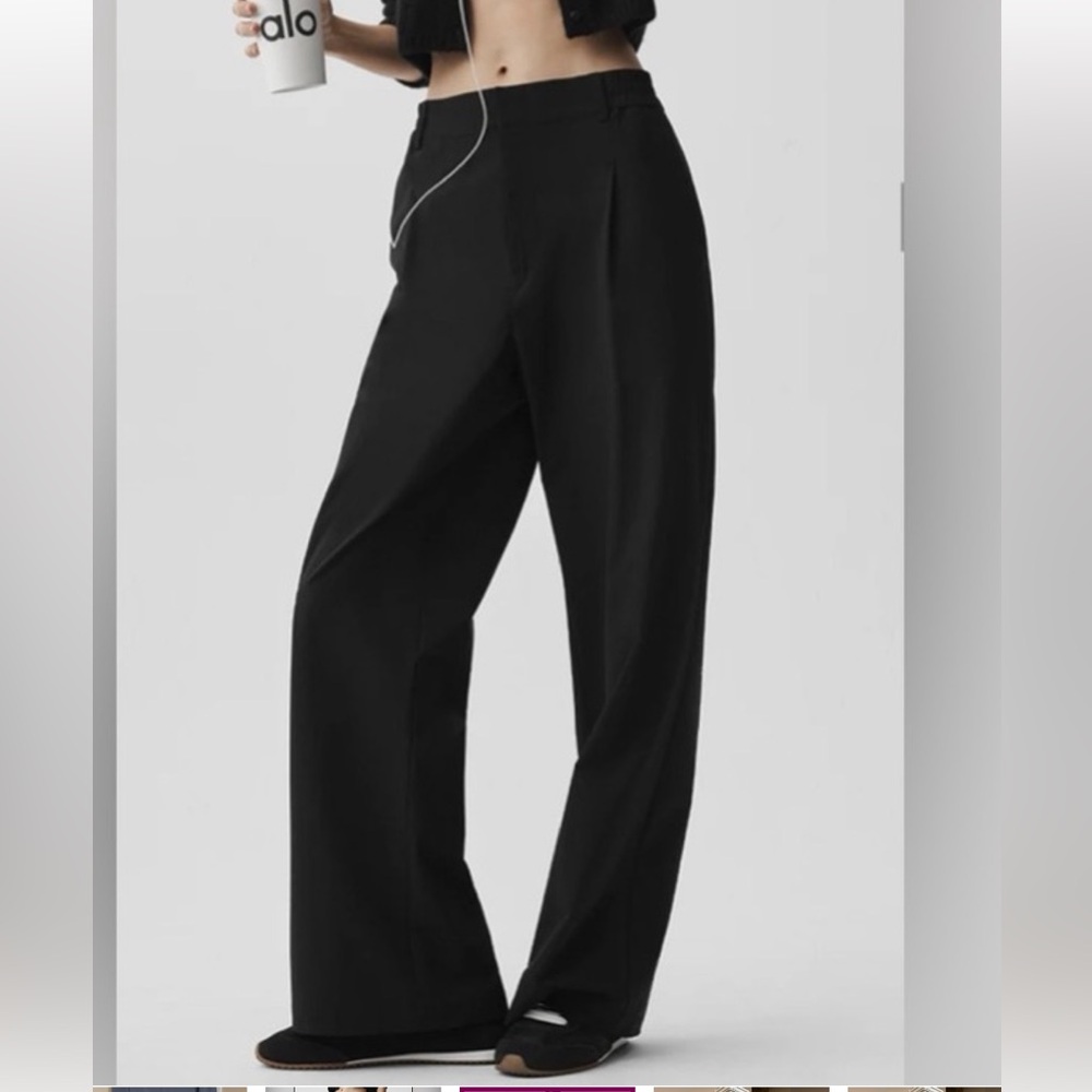 Alo Pursuit Wide Leg Black Women's Pants